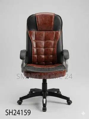 Premium Executive High-Back Office Chair – Dual-Color Leather Design