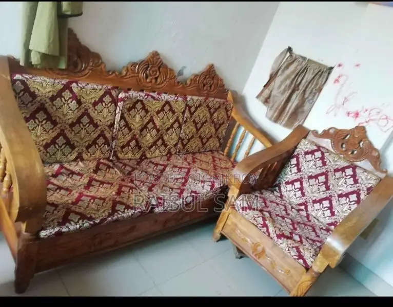Teak Wood 3+1+1 Sofa Set