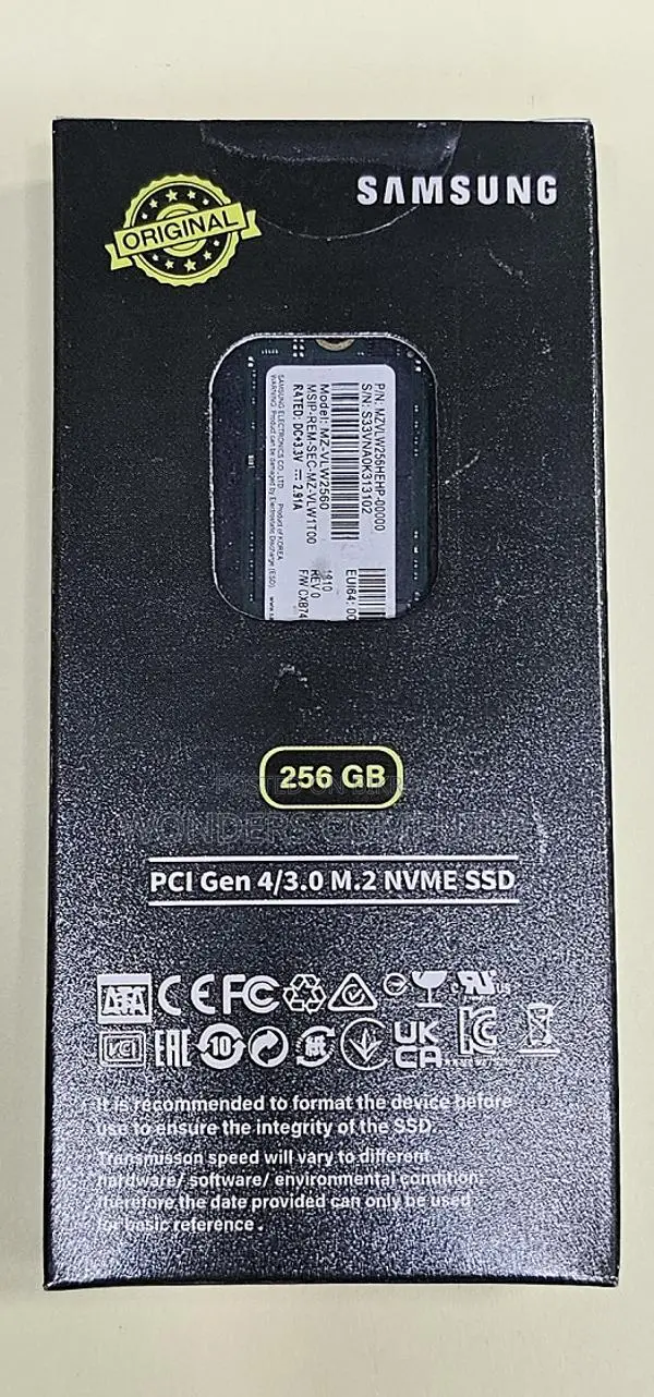 Samsung M.2 NVMe 256 GB Original with 1 Year Warranty