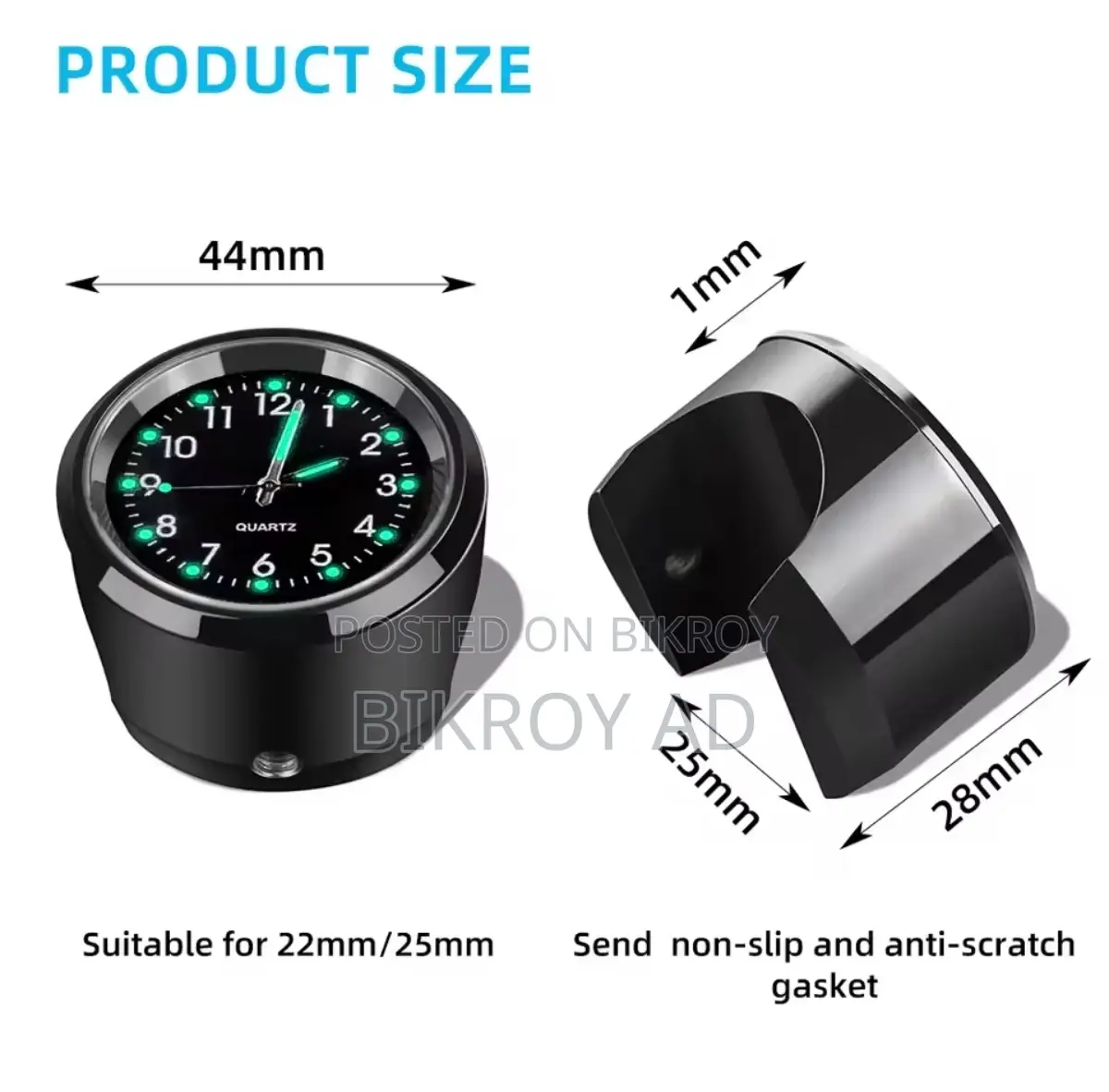 Motorcycle Bicycle Handlebar Clock