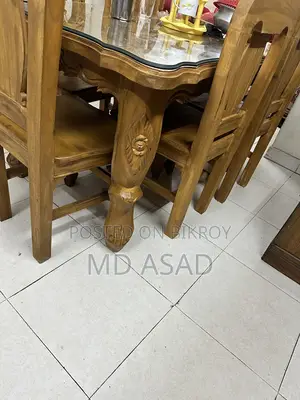 Chittagong Teak Wood Victoria Dining Set with 6 Chairs