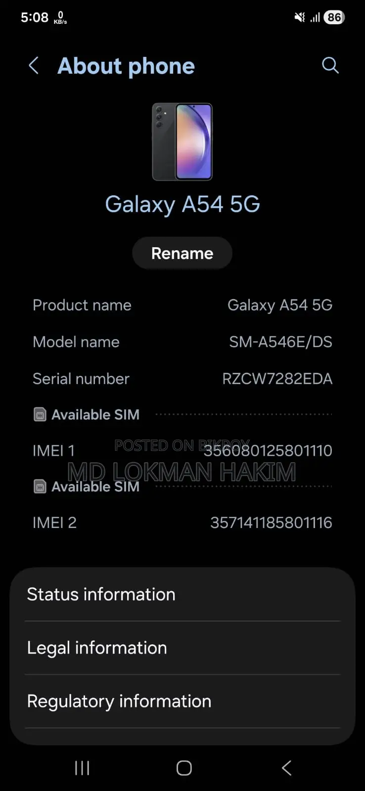 Samsung Galaxy A54 Authentic (Used)