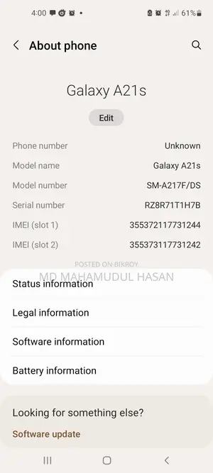Samsung Galaxy A21s (Used)