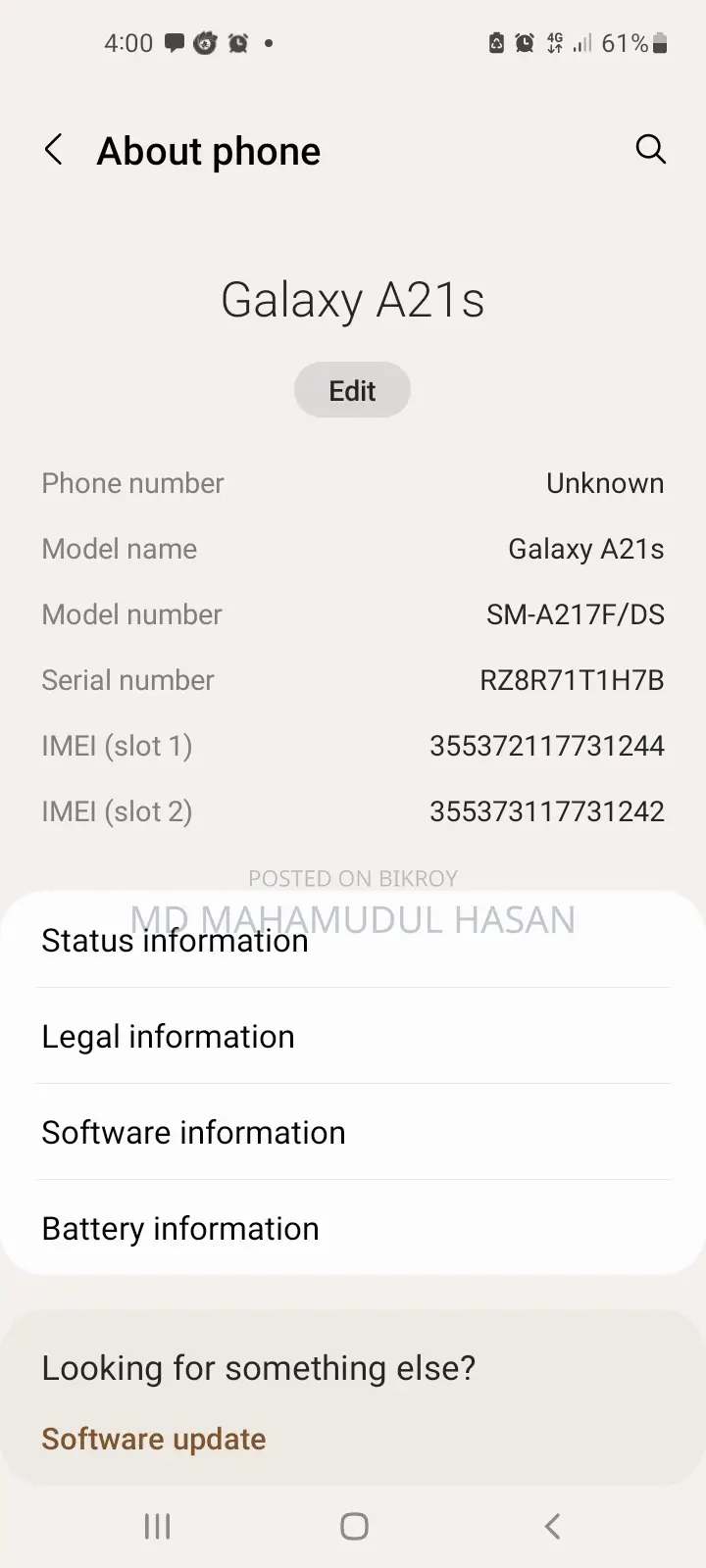 Samsung Galaxy A21s (Used)