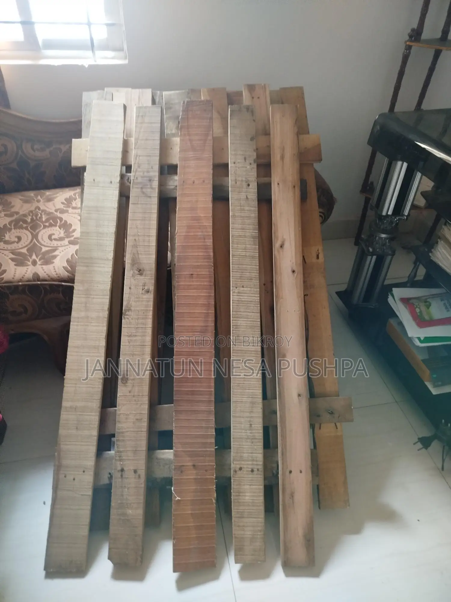 Teak Wood Bed + Mattress for Sale