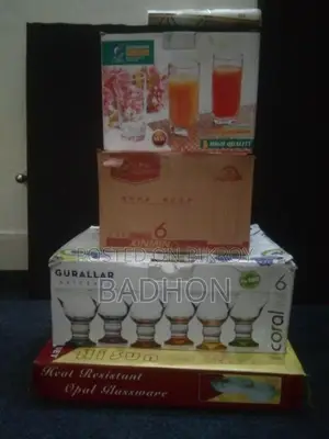 New Unsed Glassware Set and Dinner Items.