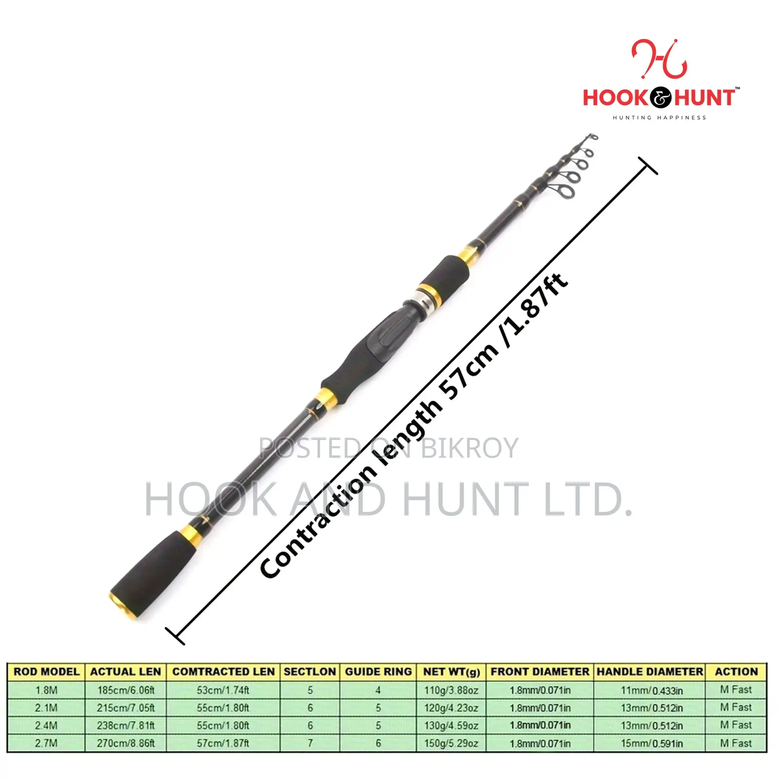 270 Cm Carbon Fishing Rod Ultralight Travel YG038