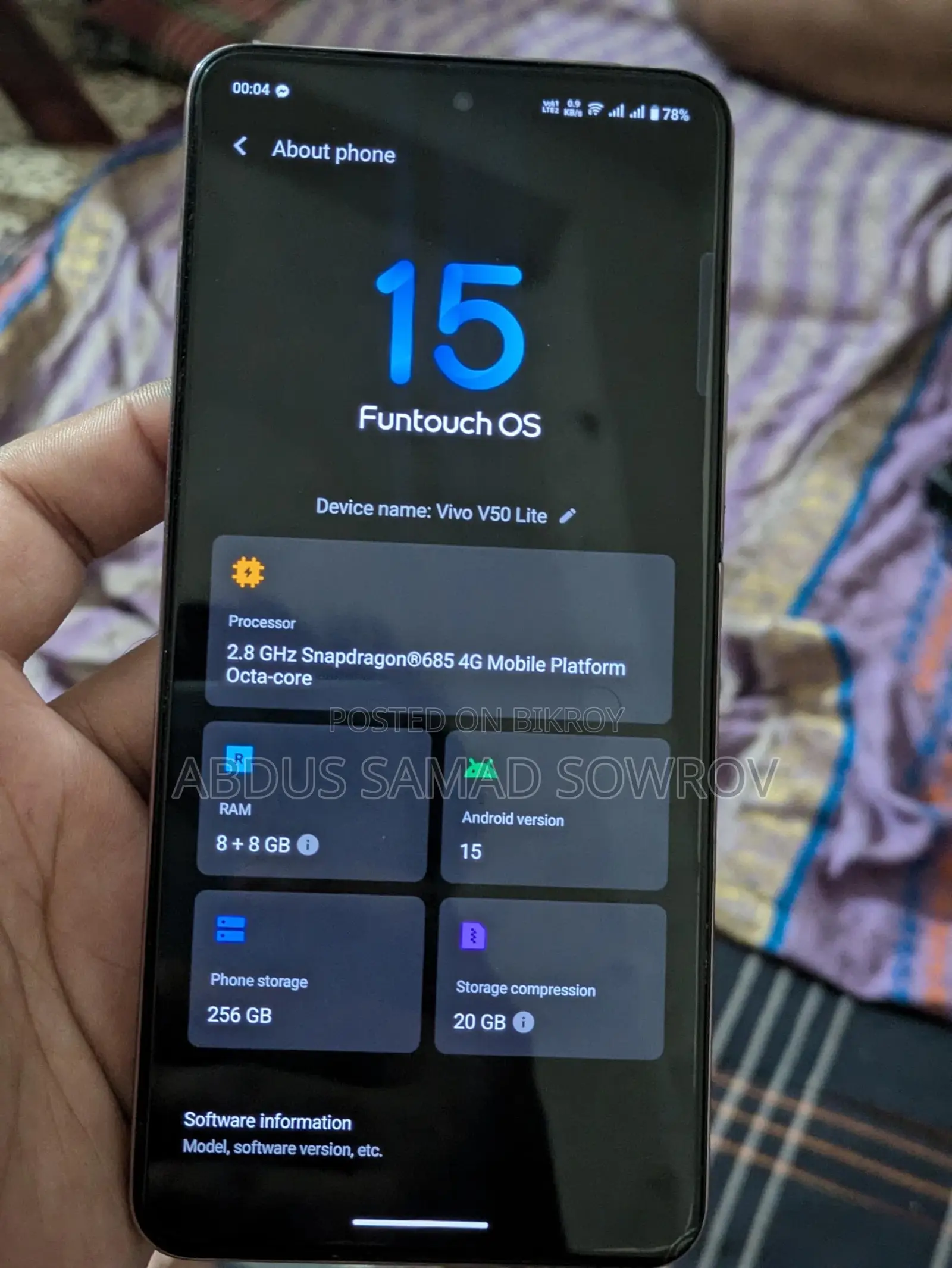 Vivo V50 Lite 4G 256 GB Gold