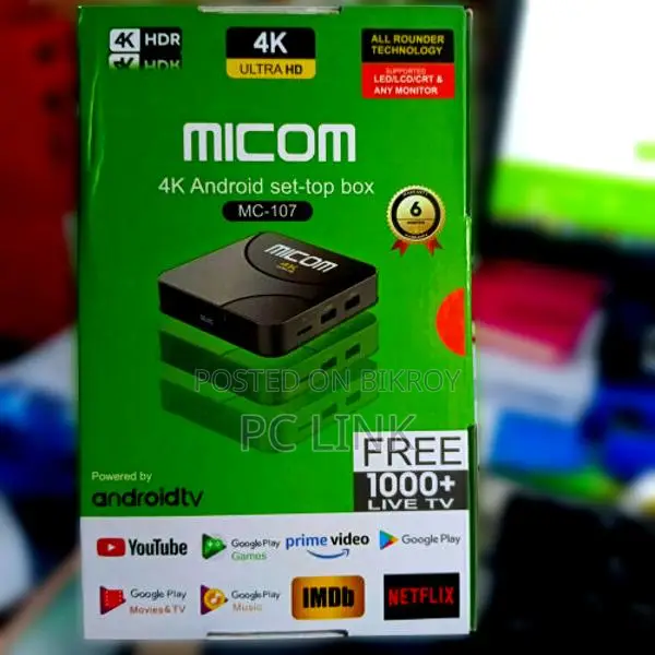 MICOM Smart Android TV Box 6 Month Warranty