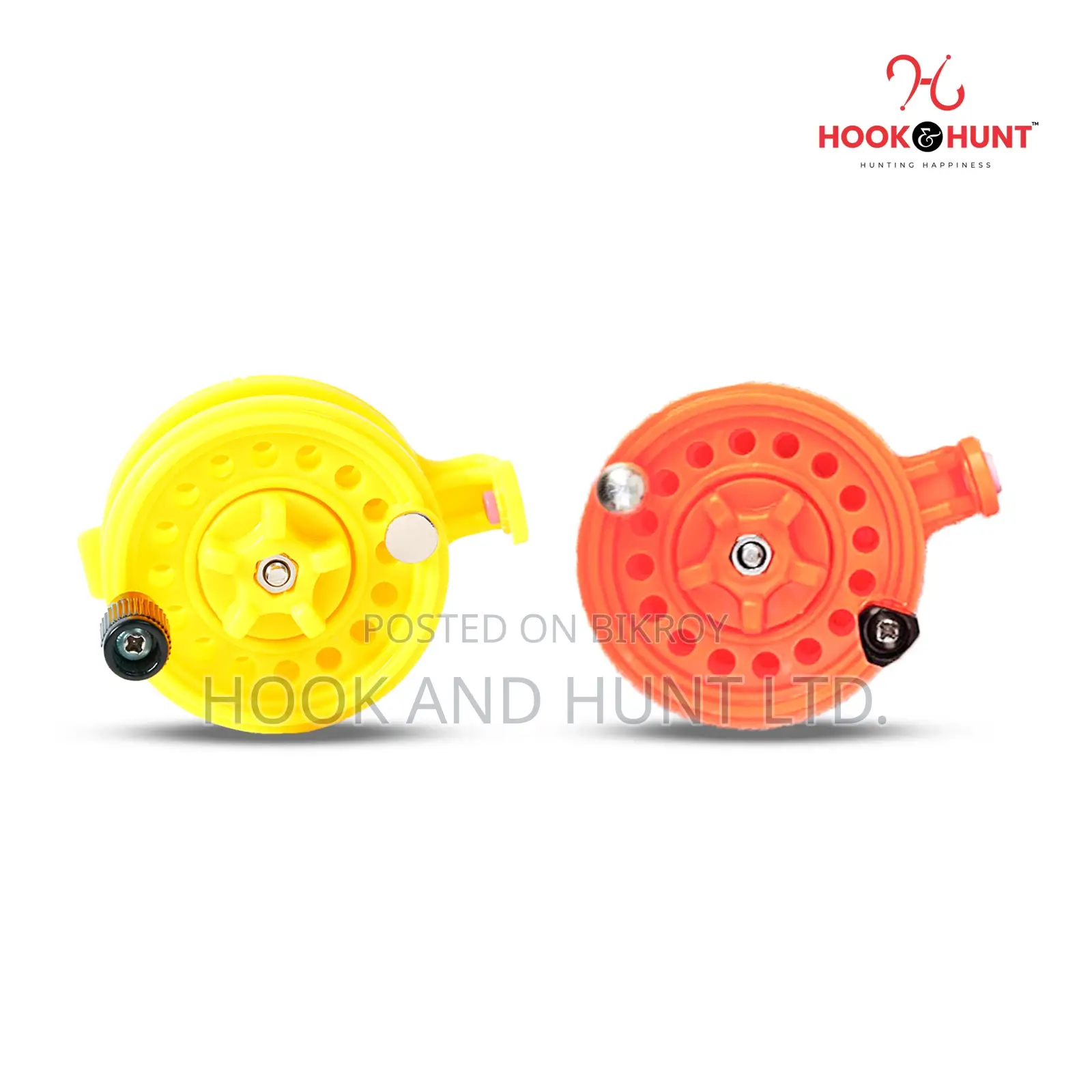 01 PCS Red or Yellow Mini Ice Fishing Reel 58mm Portable | Hook Hunt