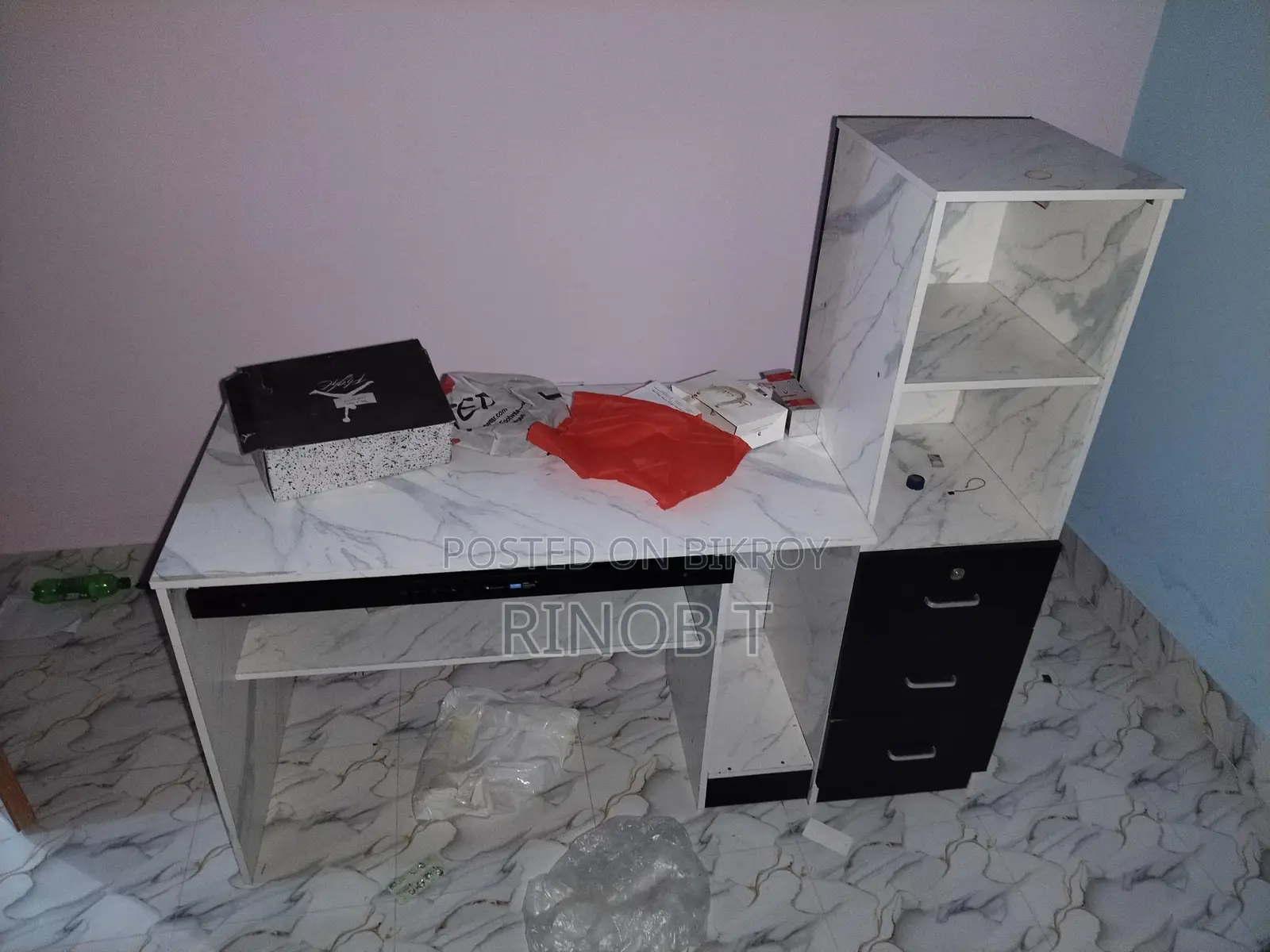 Computer Table 5-6 Feet By 2 Feet With Bookshelf