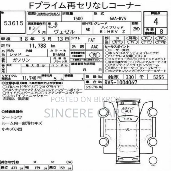 Honda Vezel Z Trd Red Wine 2021