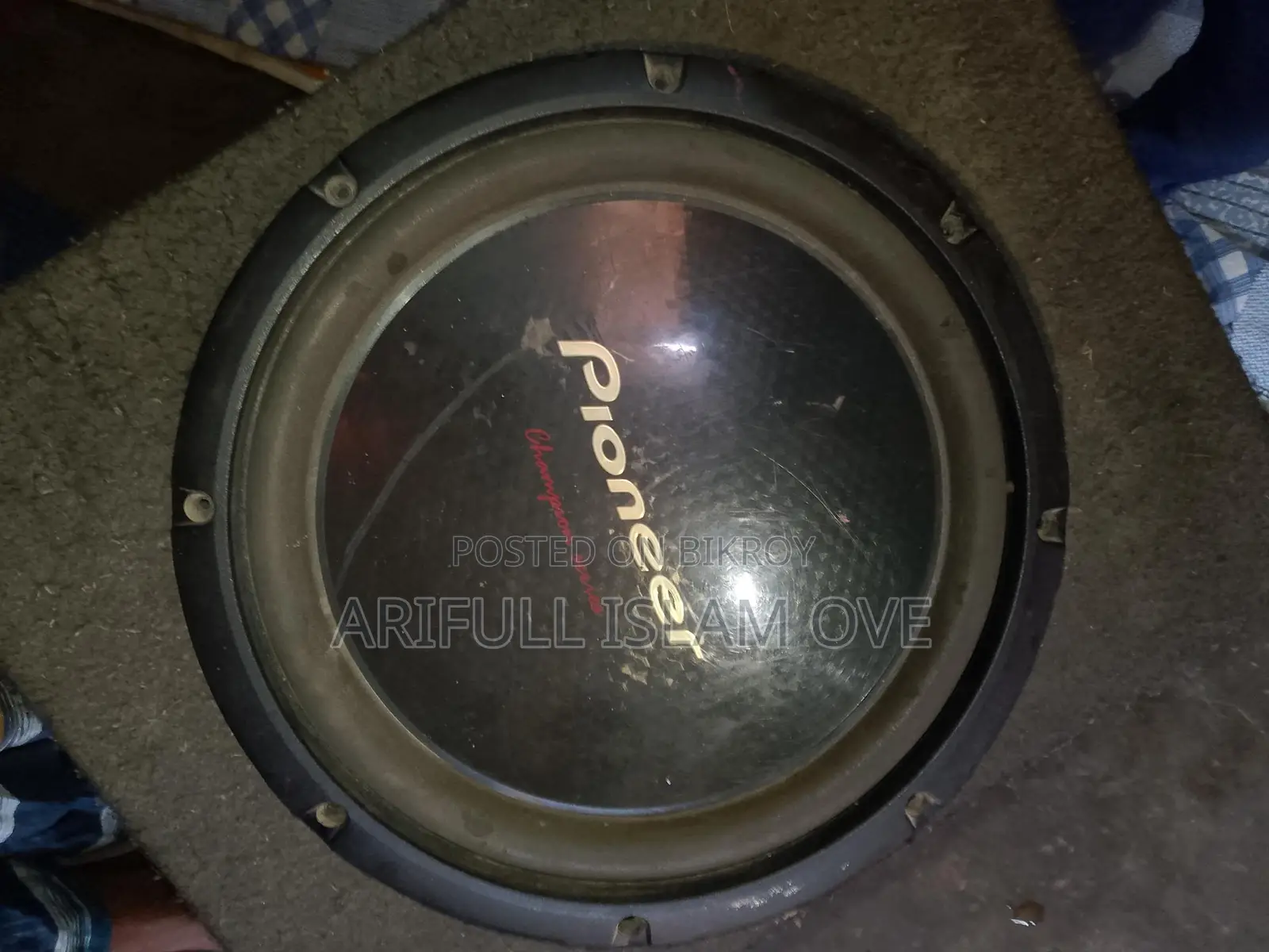 Two 12-inch car speakers for sale.