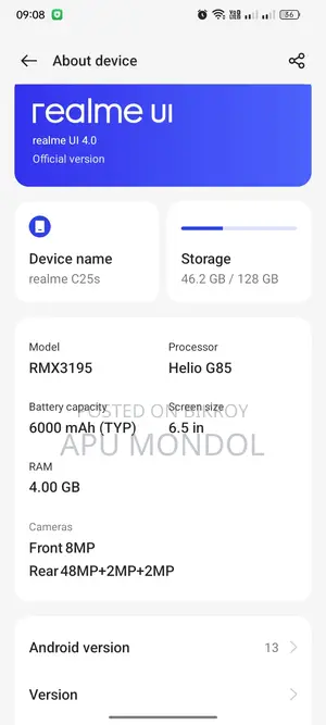 Realme C25s Blue (Used)