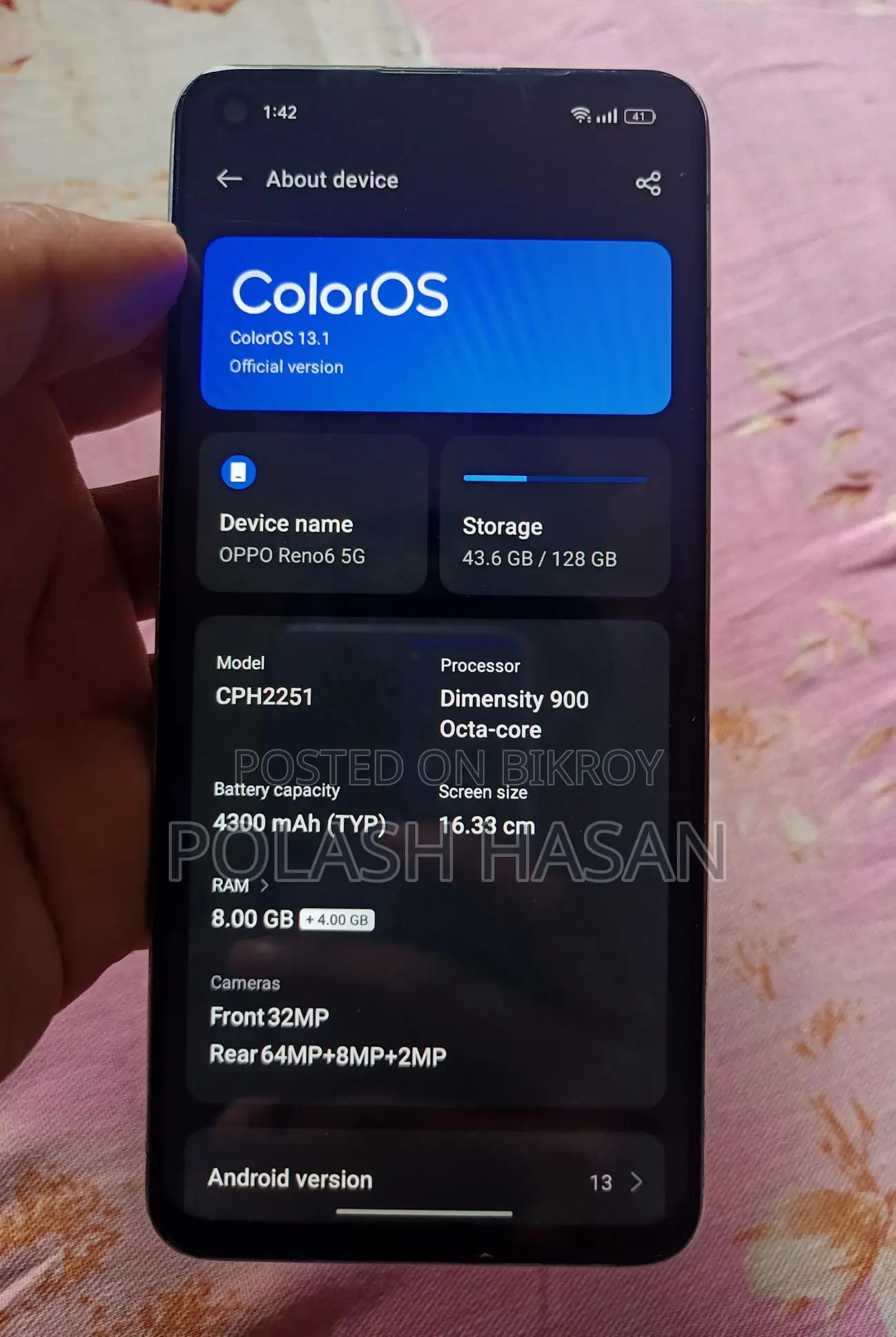 OPPO Reno 6 12,000 (Used)