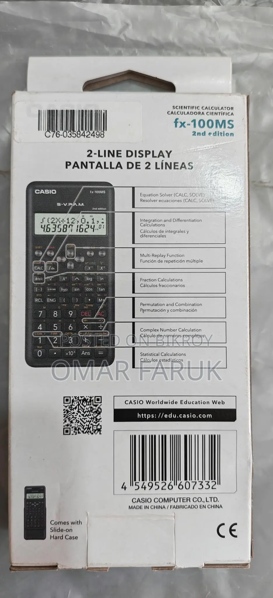 Casio Fx-100ms Scientific Calculator Original & 5 Years Warranty