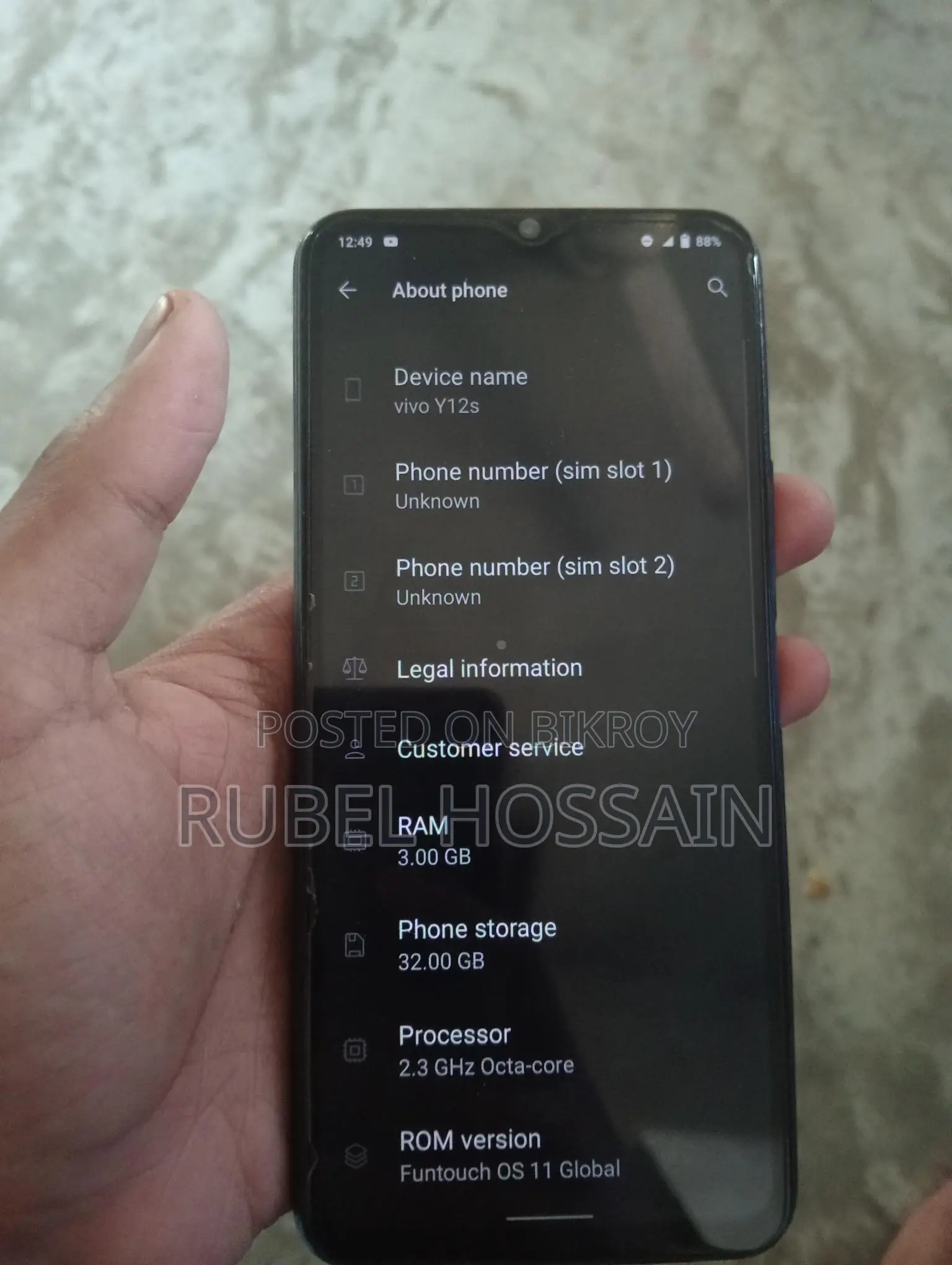 Vivo Y12 . (Used)