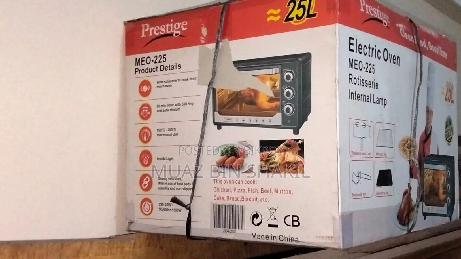 Prestige Electric Oven Meo-225 25liter