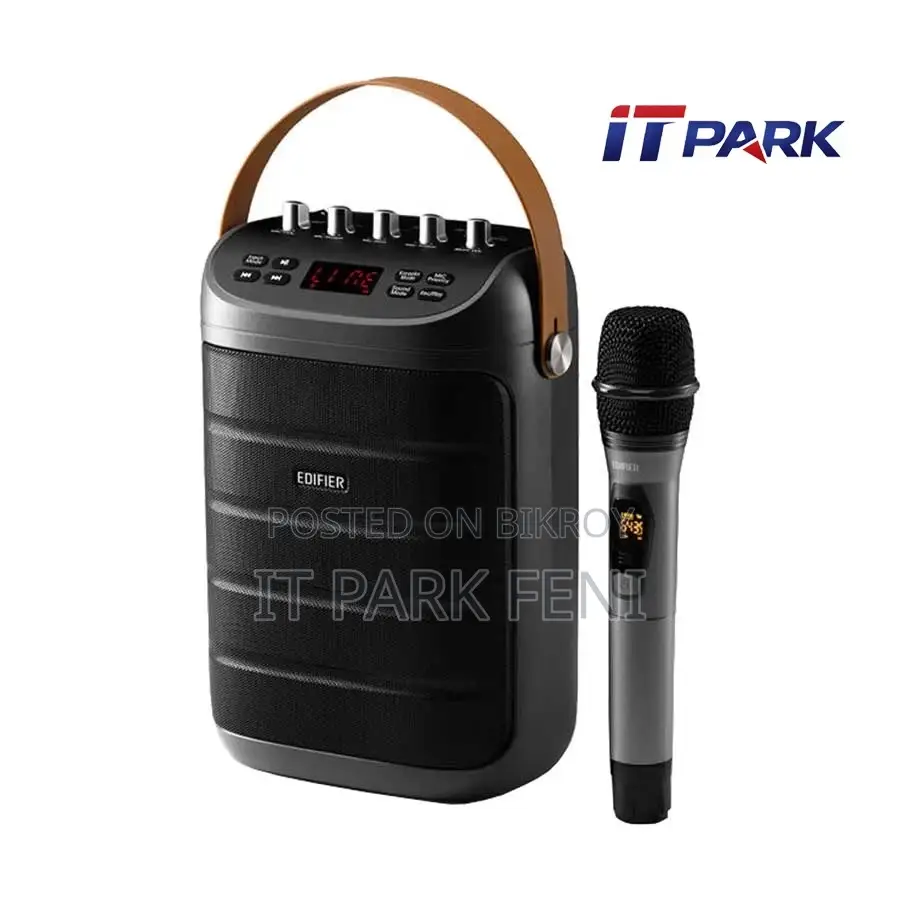 Edifier PK305 পোর্টেবল ব্লুটুথ গ্রে স্পিকার সাথে ওয়্যারলেস মাইক্রোফোন