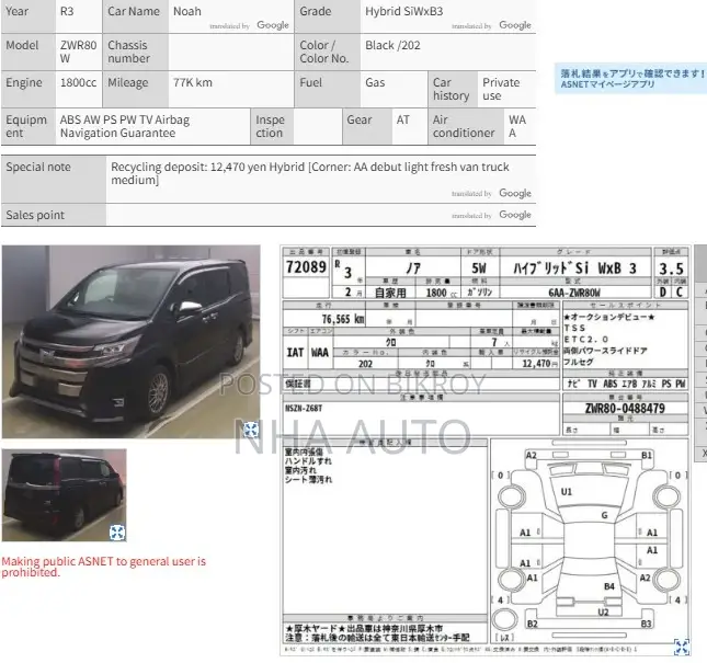 Toyota Noah WXB HYBRID 2021