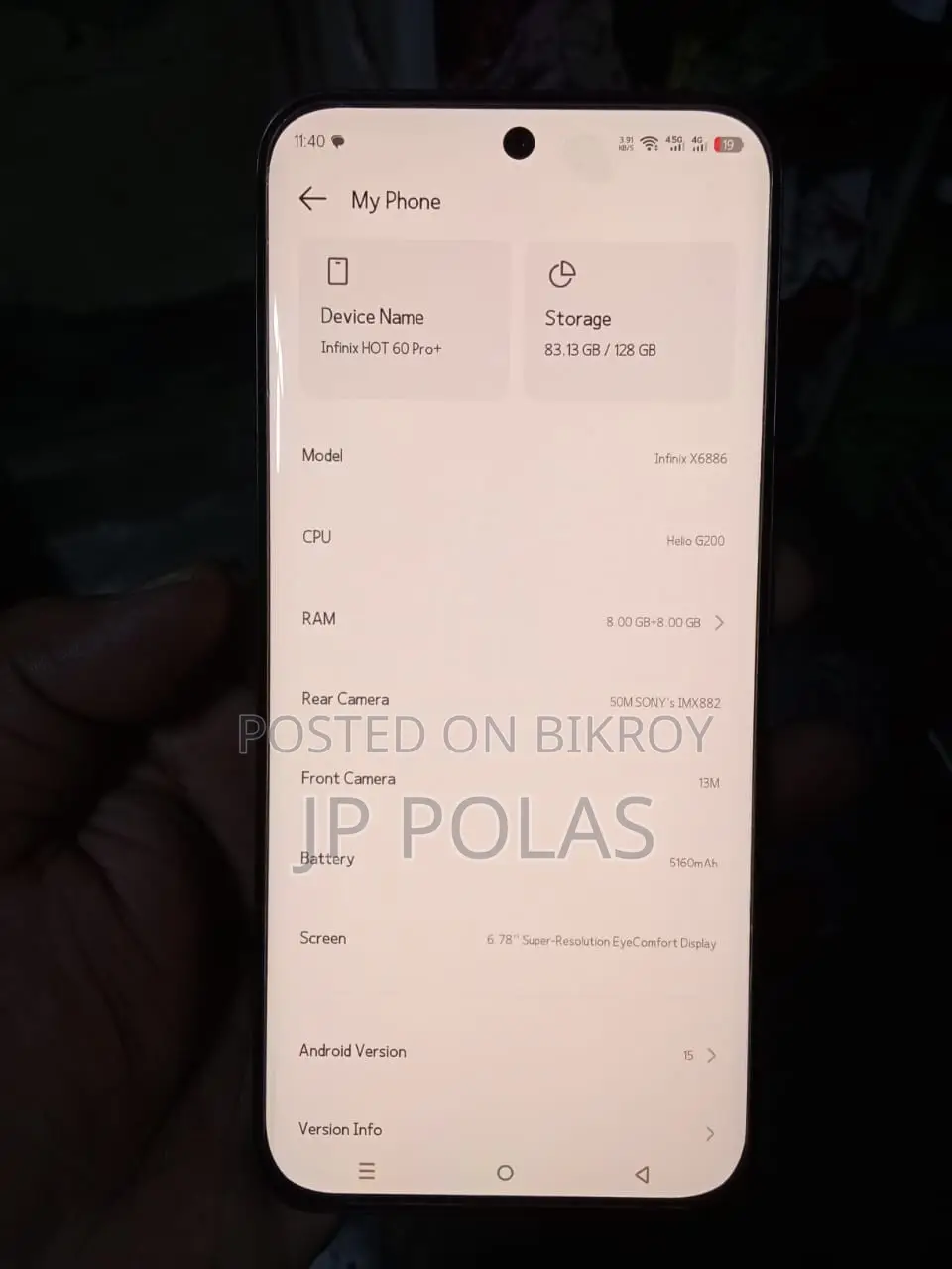 Infinix Hot 60 Pro Plus + (Used)