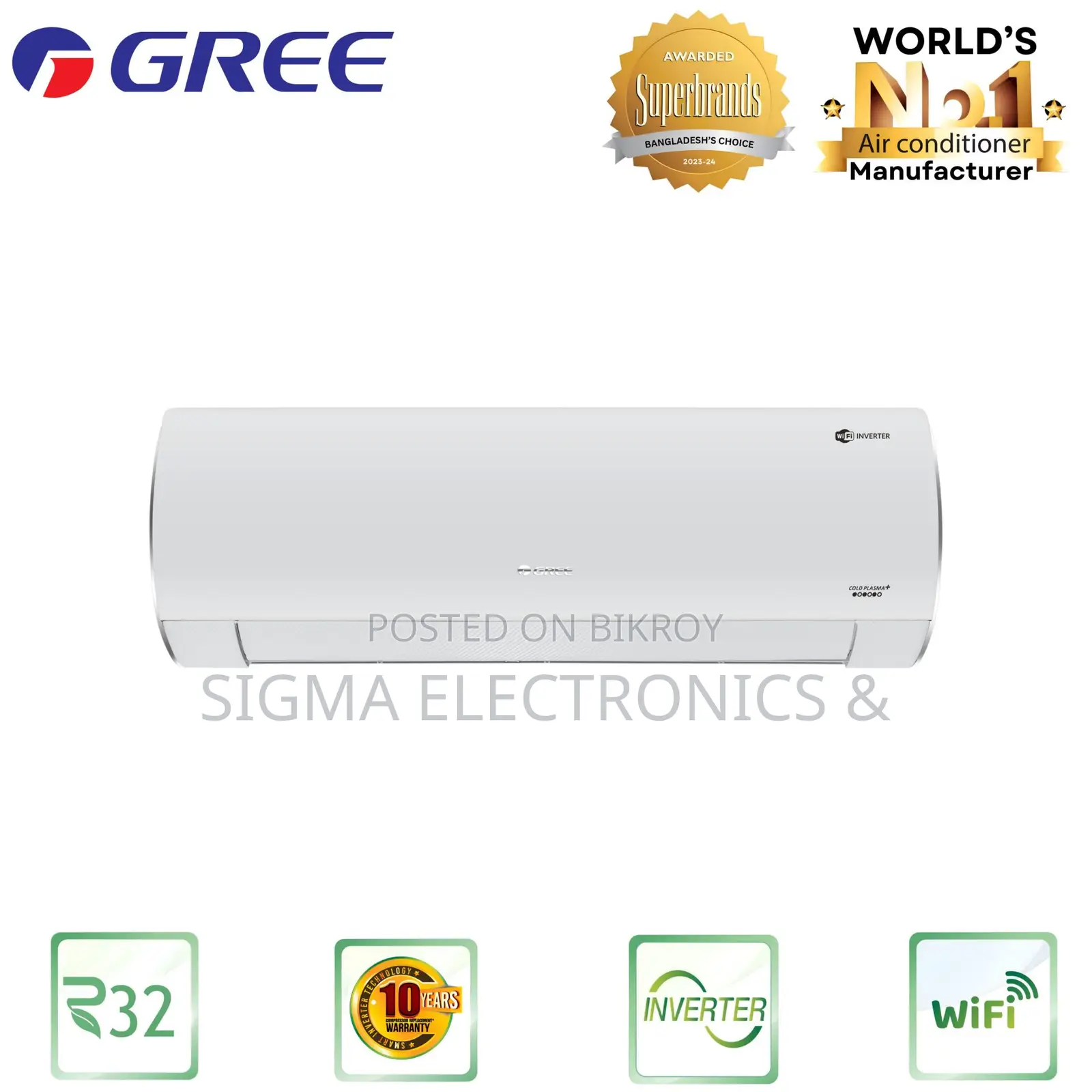 Gree Cosmo 1.5 Ton Inverter Split Type Air Conditioner (GS-18XCOA3V)