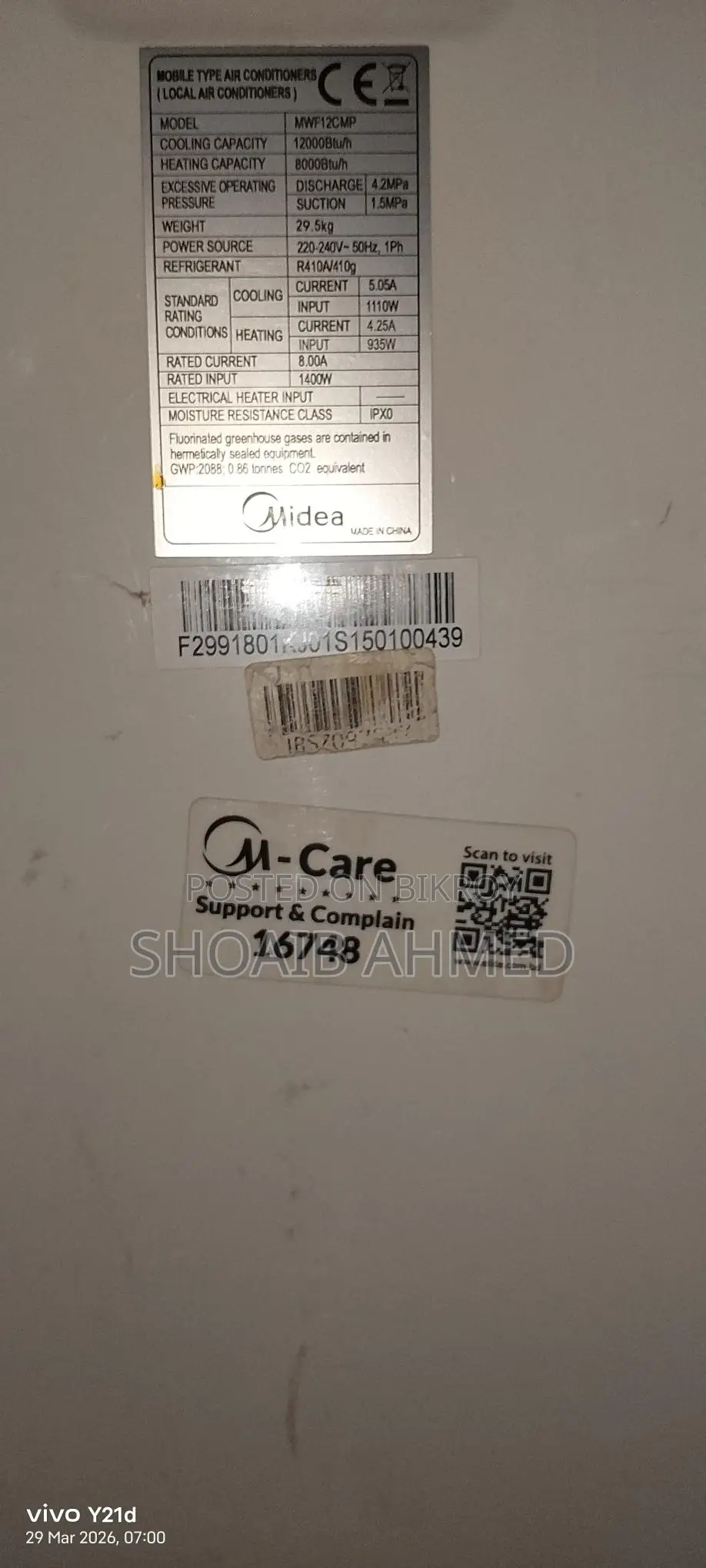 Midea Portable 1-Ton AC