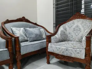 2+2+1 High-Quality New Mahogany Wood Sofa