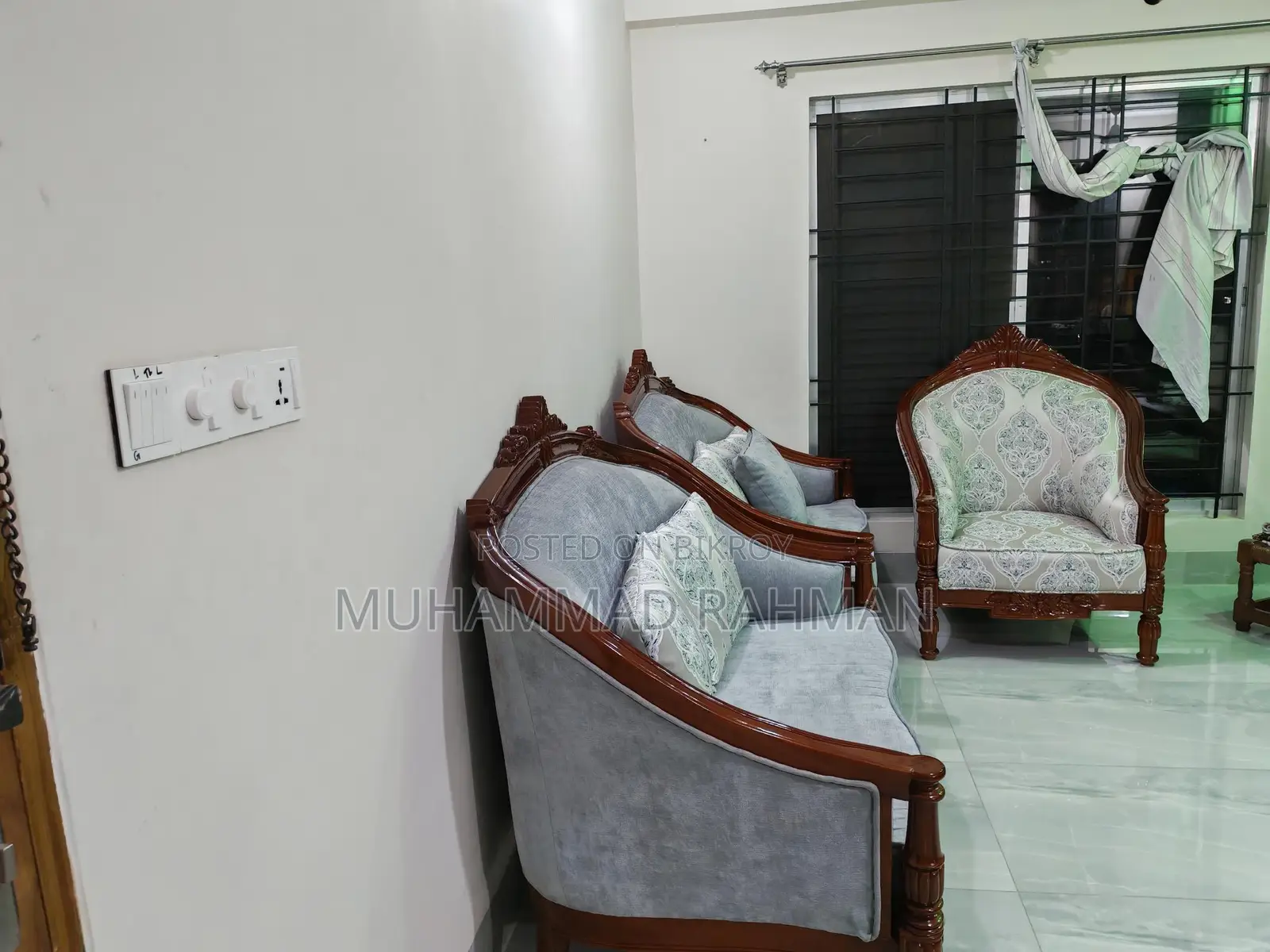 2+2+1 High-Quality New Mahogany Wood Sofa