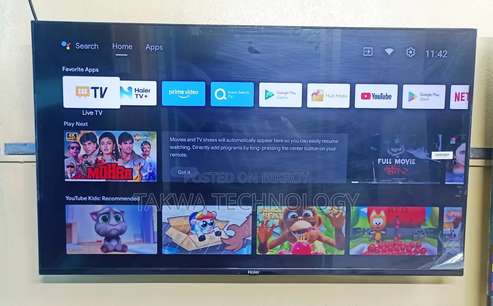 Haier-43" Inch Android Frameless Voice Control TV