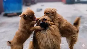 1 pair of Adult & Baby Pomeranian breed