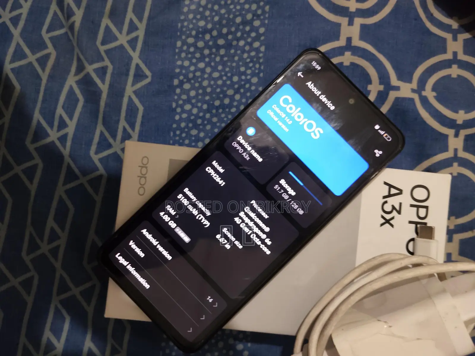 OPPO A3x 4+4/128 super fresh. (Used)