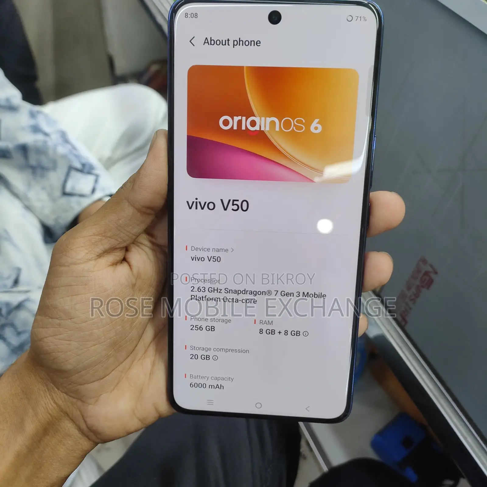 Vivo 8/256 V50 Fixed (Used)