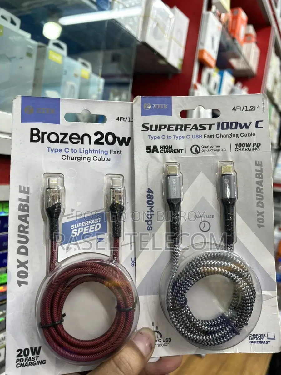 ZOOOK Fast Charging Cable (Type-C to Lightning/Type-C)