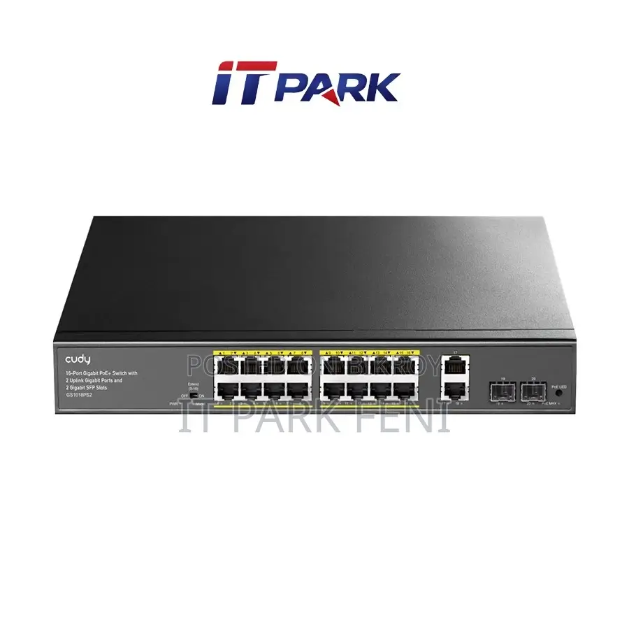 Cudy GS1018PS2 16-Port Gigabit PoE Switch with 2 GbE and SFP Port