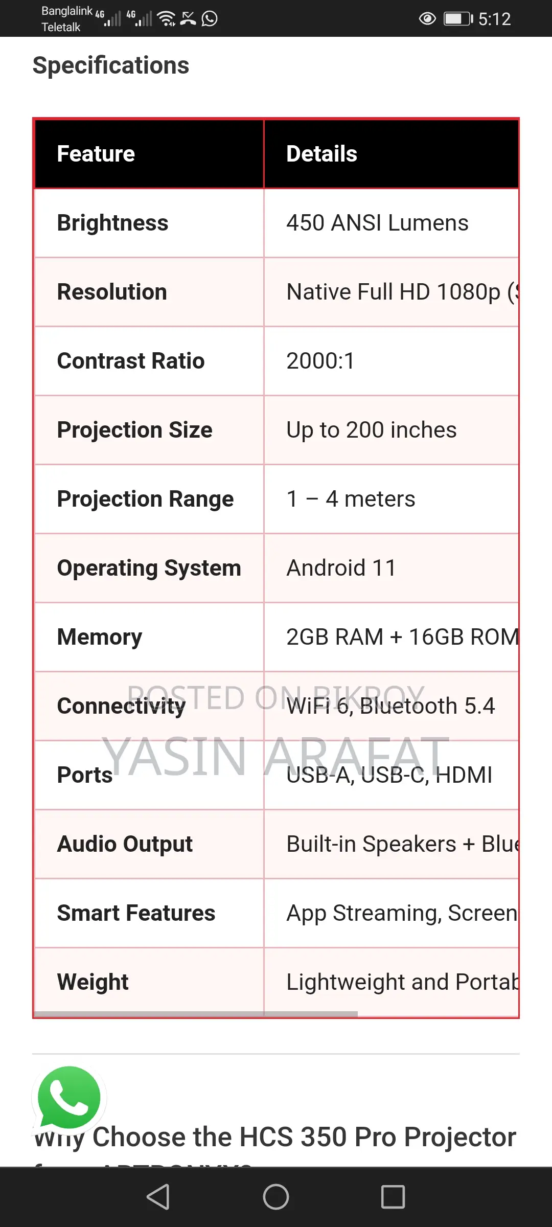 Hcs 350 Pro Projector