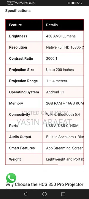 Hcs 350 Pro Projector