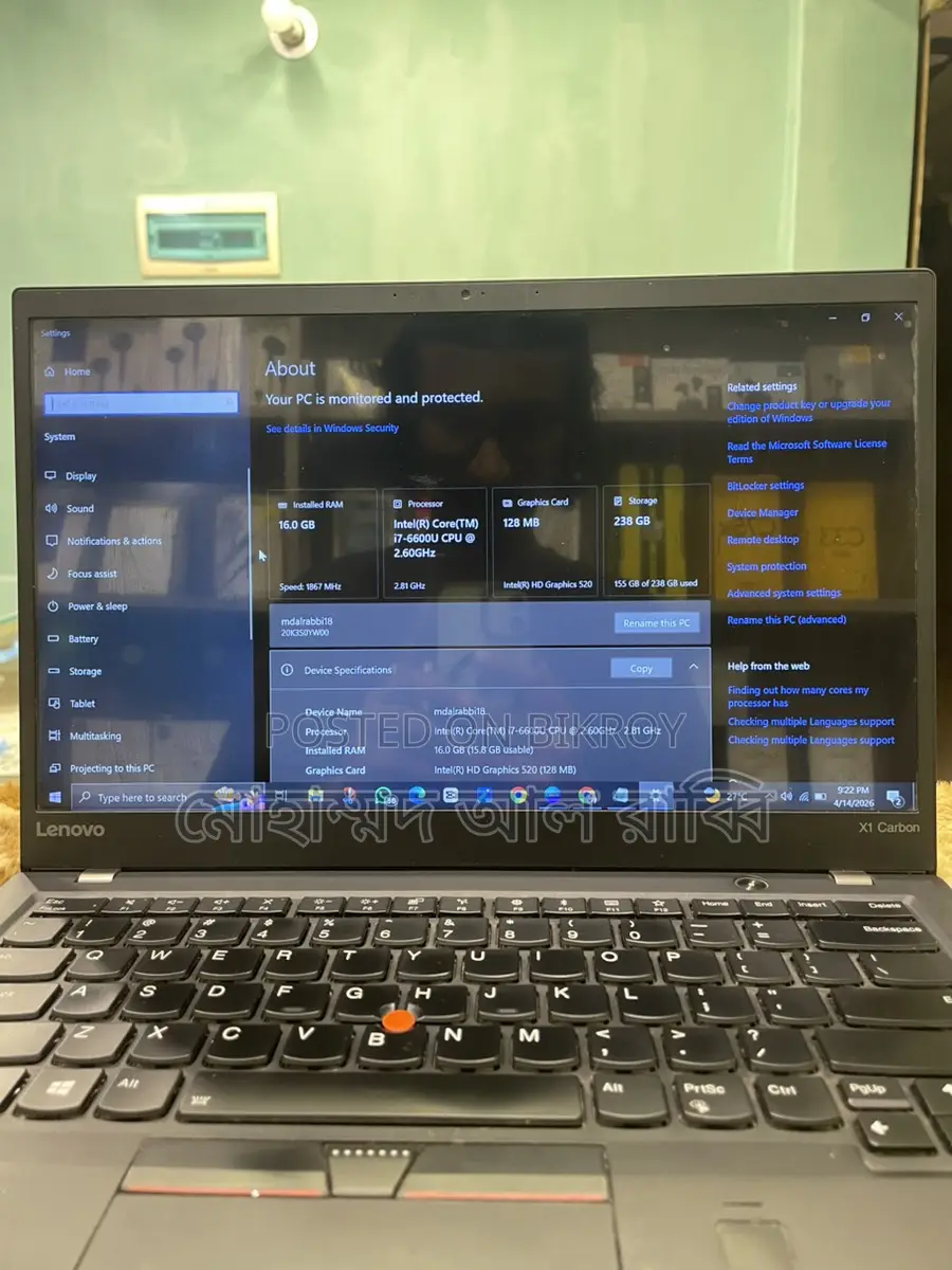 Lenovo Thinkpad Carbon X1 Core i7