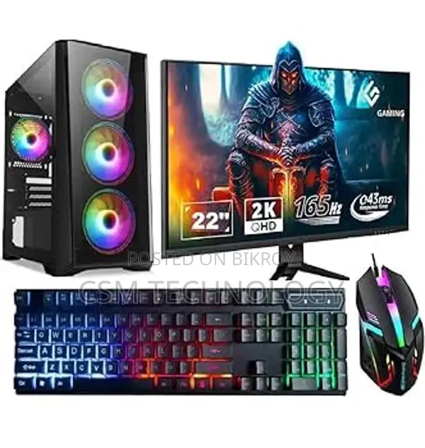 RYZEN 3400G PC + 20 LED HP Completely Fresh SSD 128GB RAM 8GB