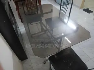 ডাইনিং টেবিল (ss Frame Glass) উইথ ৩ অটবি চেয়ার