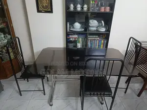 ডাইনিং টেবিল (ss Frame Glass) উইথ ৩ অটবি চেয়ার