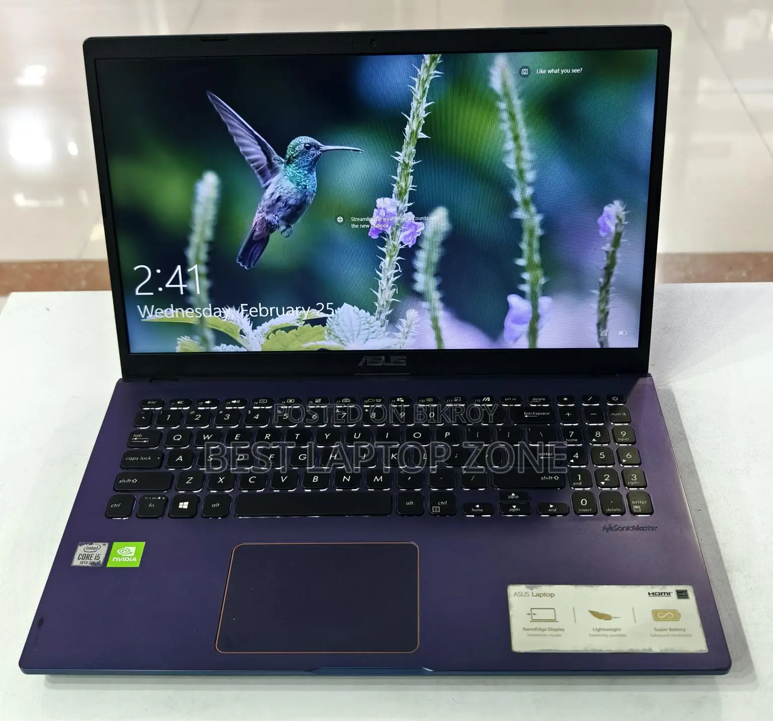 Asus Nvidia MX330 10th Generation purple color big screen device