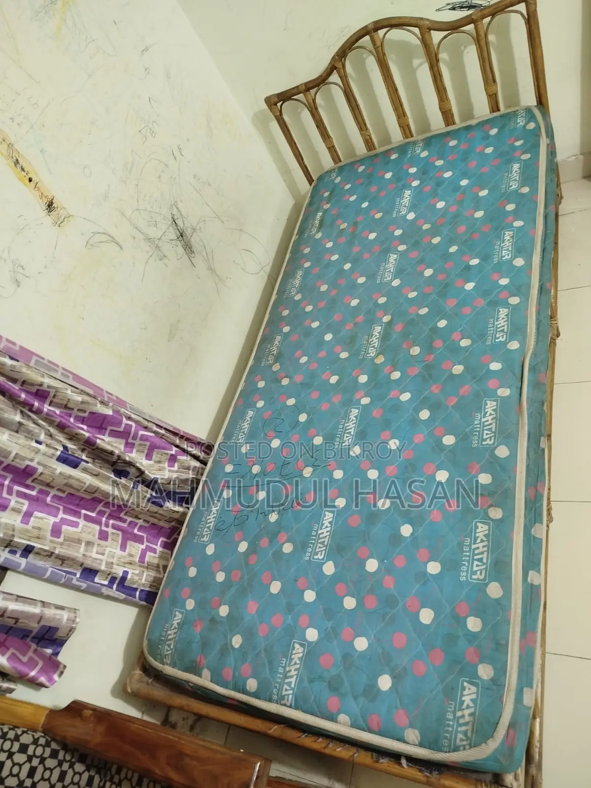 Rattan Bed with Mattress