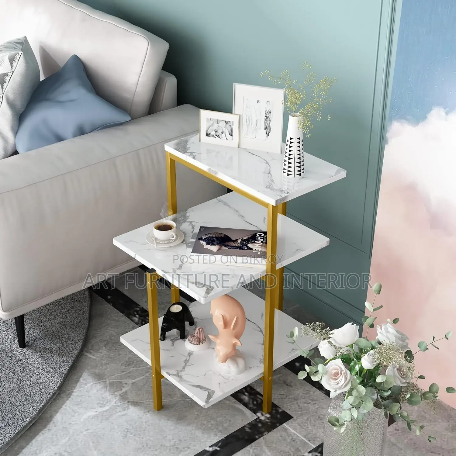 Mild Steel Sofa Side Table - 04