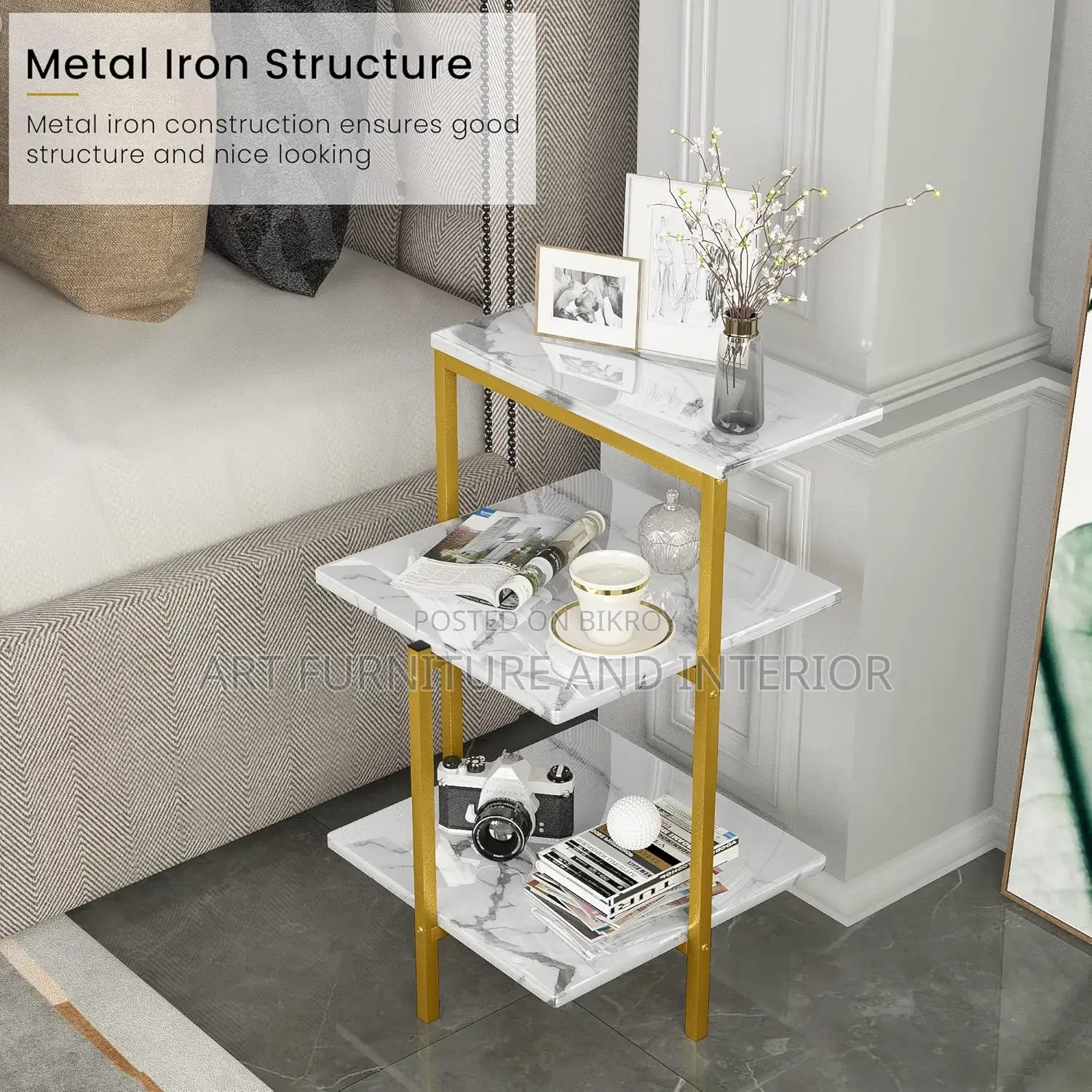Mild Steel Sofa Side Table - 04
