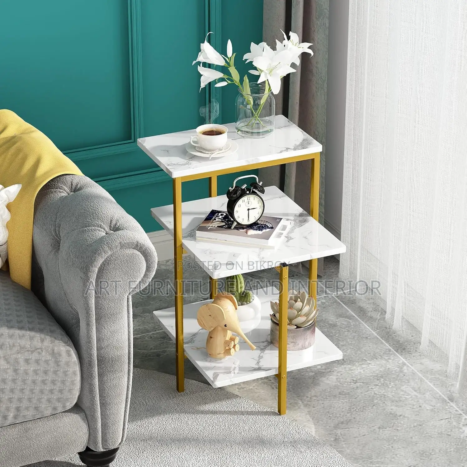 Mild Steel Sofa Side Table - 04