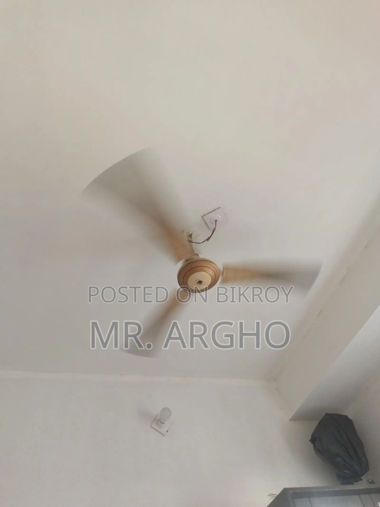 সিলিং ফ্যান সাথে একটি জনি ঝড়