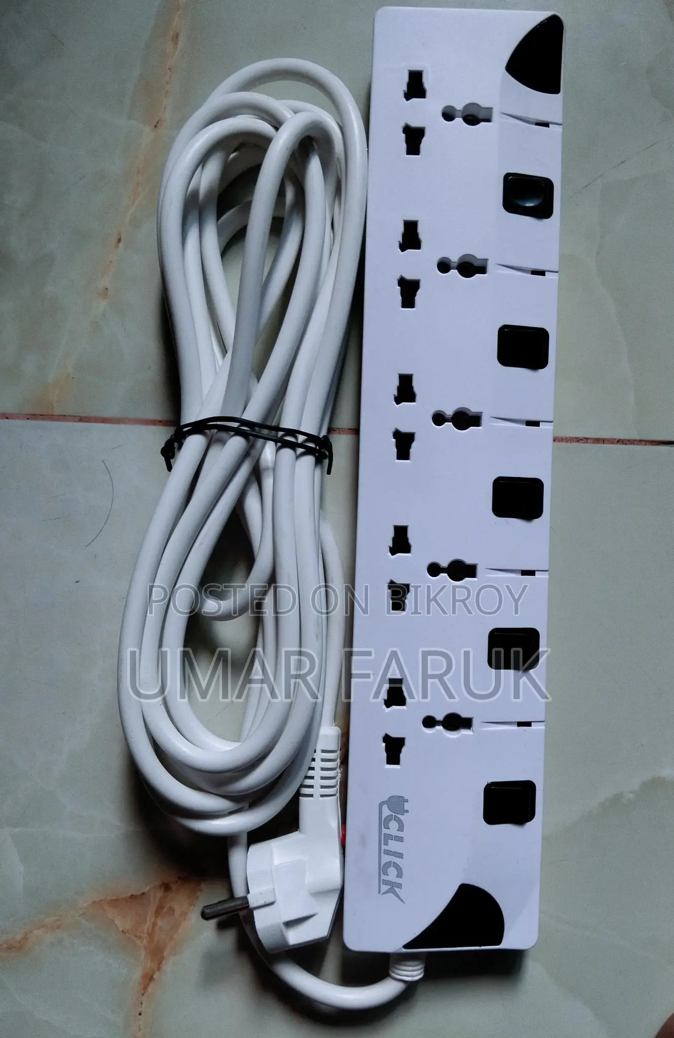 Click Multi Plug 5 Sockets with 16.5 Feet Cable