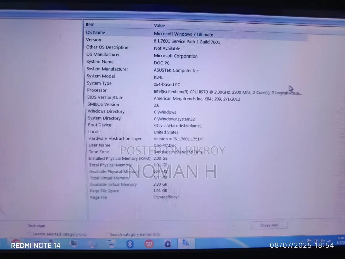ASUS A44h 2GB+512GB Dual Core Laptop