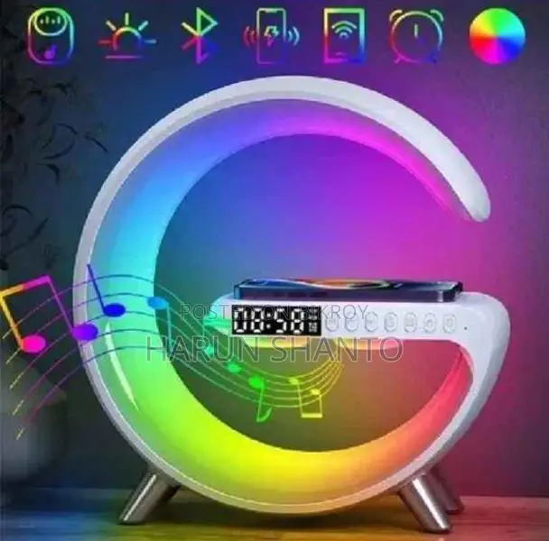 4-in-1 Rgb Bluetooth Speaker with 10w Wireless Charger & Alarm Clock